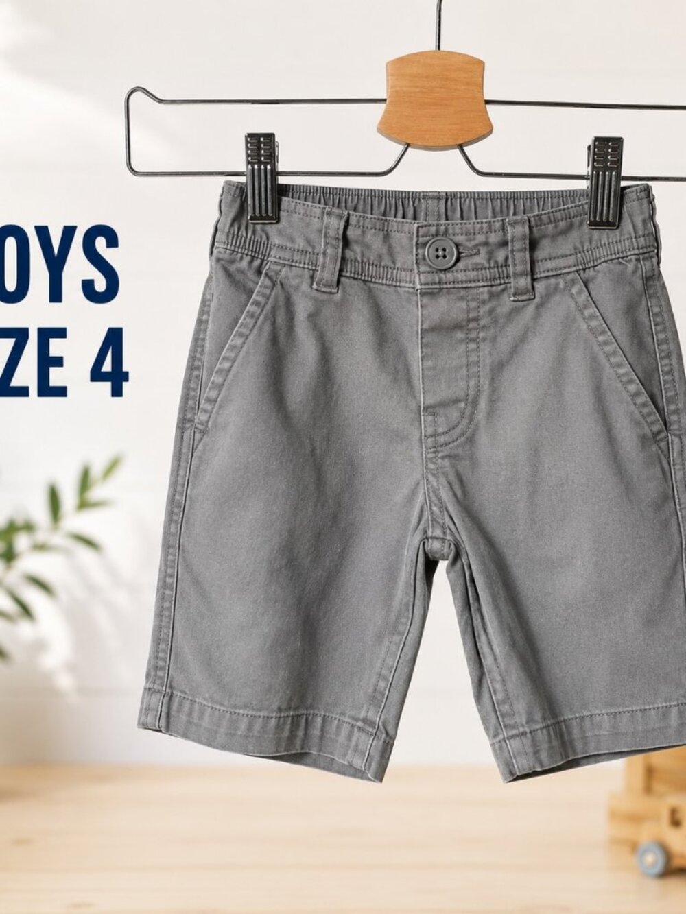 345 Kids by Garanimals Boys Gray Chino Shorts Size 4